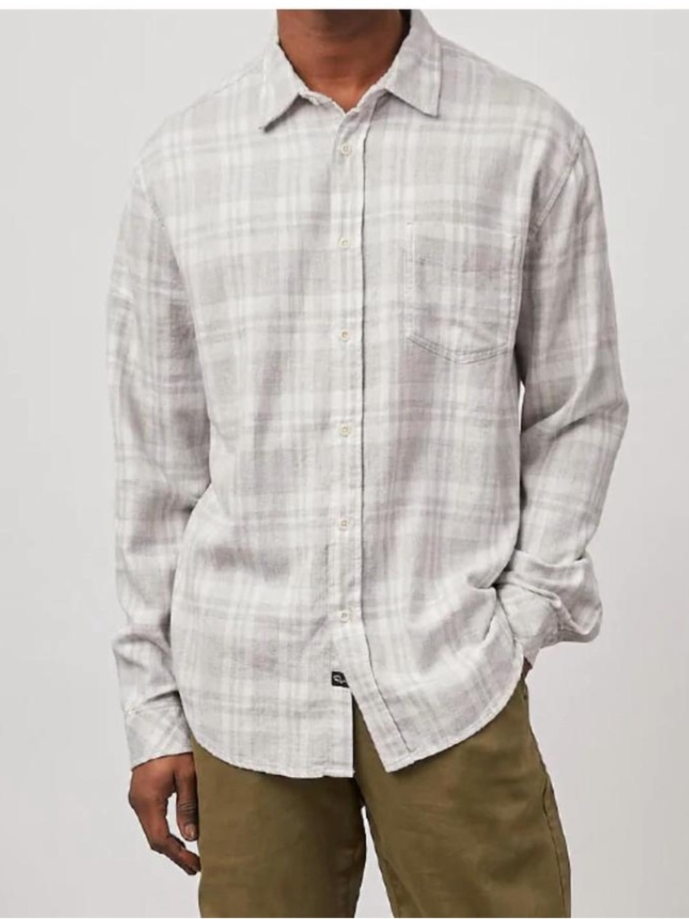 RAILS lennox lightweight flannel button up plaid gray aluminum men’s XXL fits XL